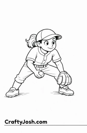A young shortstop stands in a balanced ready stance, holding a baseball and glove while preparing for the next play