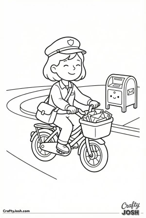 Mail carrier riding mail bike