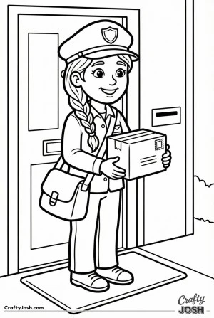 Mail carrier with braids delivering package