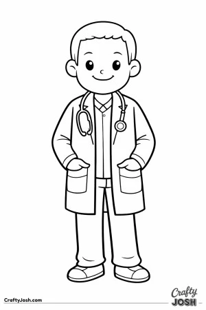 Male doctor smiling lab coat