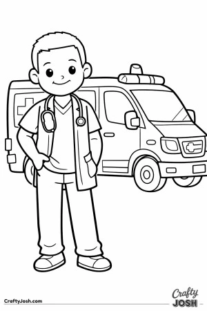 Male emergency doctor ambulance