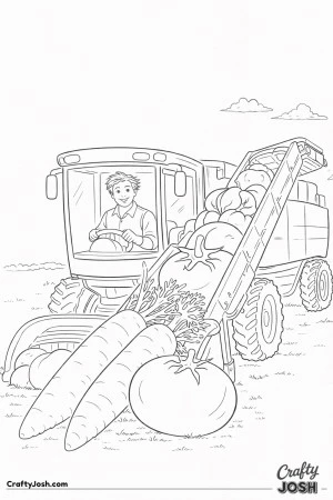 Male farmer giant vegetable harvester