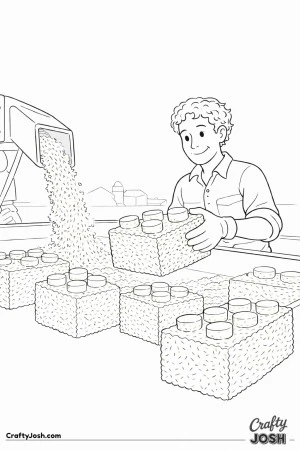 Male farmer grain building blocks