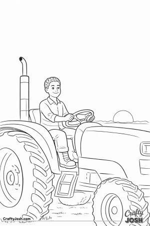 Male farmer tractor sunrise