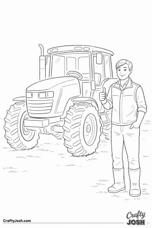 Male farmer tractor thumbs up