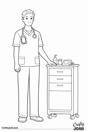 Male nurse medical cart