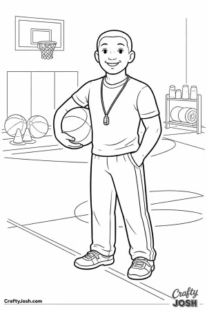 Male teacher physical education room