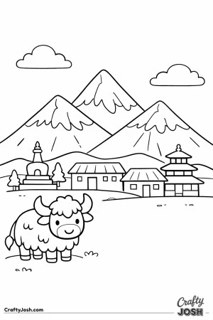 Travel high into the mountains of Nepal, where simple village homes sit beneath tall, snowy peaks and a friendly yak says hello.