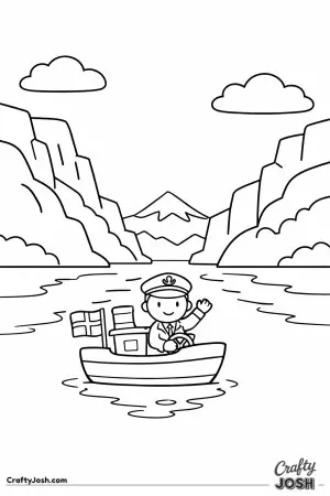 Sail into a peaceful Norwegian fjord, where tall cliffs watch over calm water and a friendly captain waves hello.