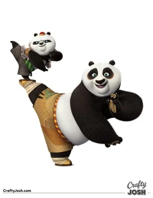 One panda balancing greatness… and another panda balancing on him.