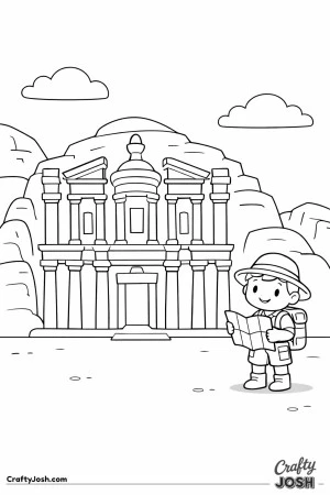 Travel to the desert canyons of Jordan and discover the Petra Treasury, a giant stone building hidden in the rocks