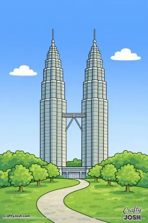 Stand in the park and look up at the tall Petronas Twin Towers as they reach into the sky together