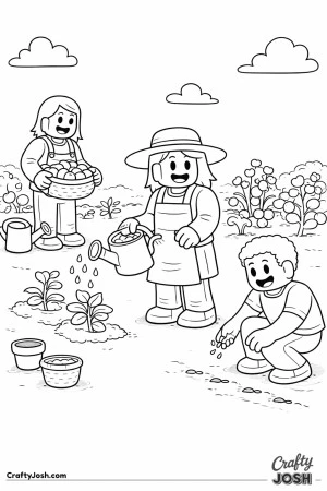 Planting seeds garden roblox coloring page