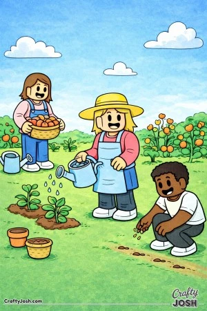 Planting seeds garden roblox coloring page
