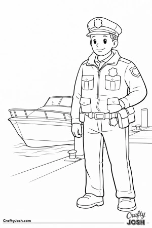 Police harbor officer jacket cap