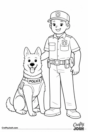 Police k9 officer with dog