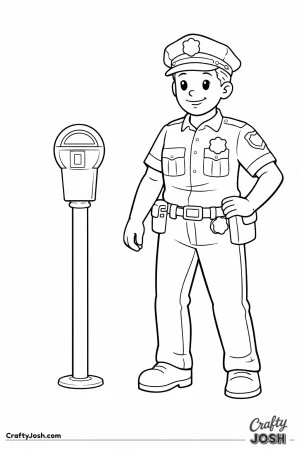 Police officer parking meter patrol cap