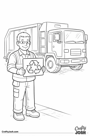 Recycling worker sign