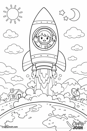 A tall rocket launches from Earth