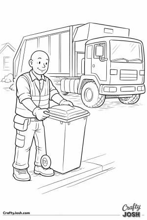 Sanitation worker bin pickup