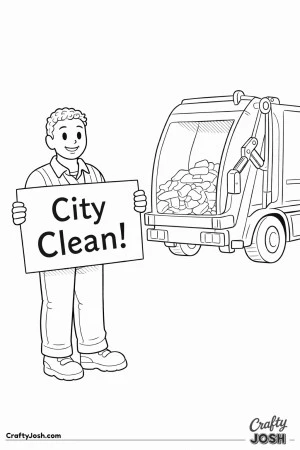 Sanitation worker city clean sign