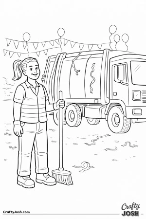 Sanitation worker parade cleanup