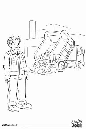 Sanitation worker processing center unload