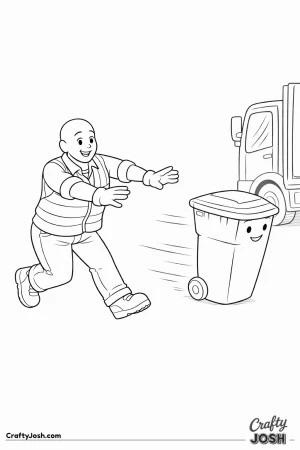 Sanitation worker rolling bin chase