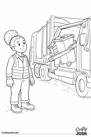 Sanitation worker side loader truck