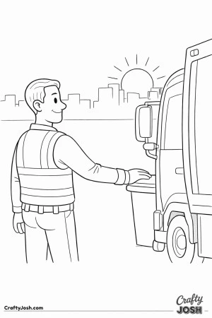 Sanitation worker sunset route finish