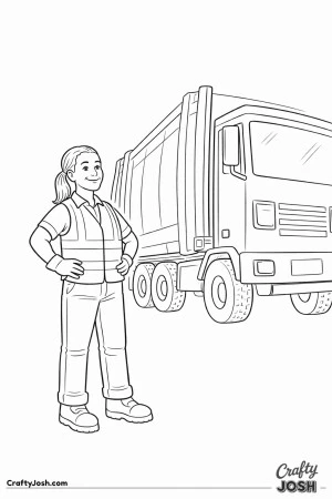 Sanitation worker tall truck hero
