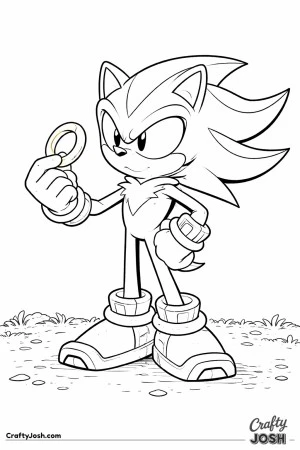 Shadow looking at a single golden ring and examining it closely