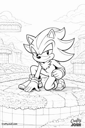 Shadow pauses on one knee with a hand on the ground