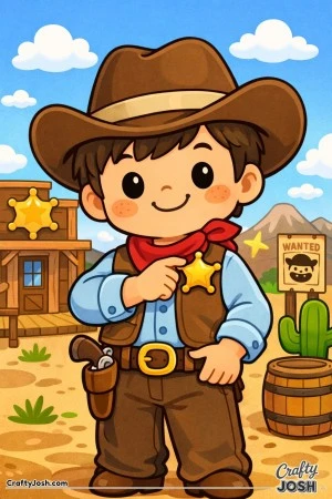 Meet a friendly sheriff who’s ready to save the day with a big smile and a shiny badge.