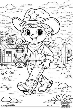 As the sun sets over the quiet town, this brave young sheriff lights the way with her glowing lantern.