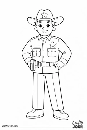 Sheriff style police officer coloring