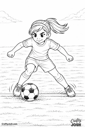 A young soccer player practices quick side-to-side ball control, staying low and balanced as she moves the ball rapidly between her feet