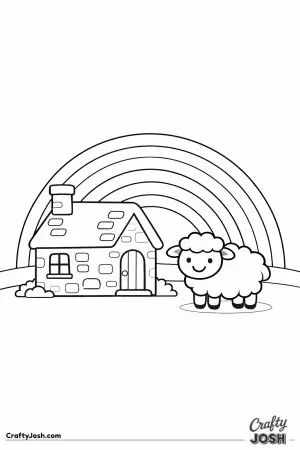 This cozy little cottage and its fluffy sheep were first created as a bright, colorful picture to spark imagination