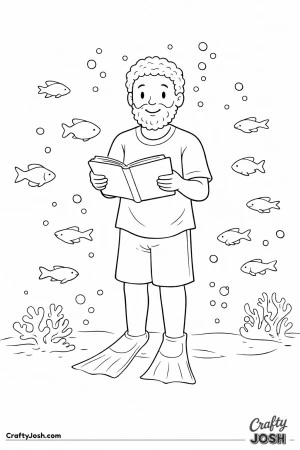 Teacher underwater classroom