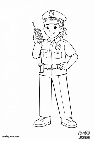 Traffic control police officer with radio