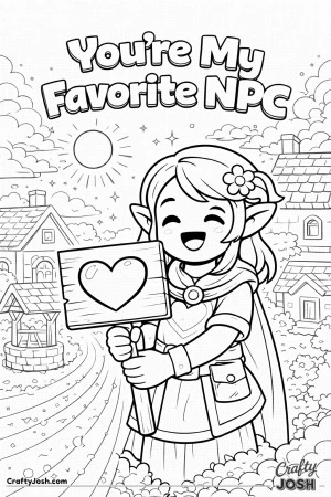 This illustration features a NPC character holding a heart sign with the phrase “You’re My Favorite NPC.”