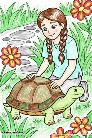 Vet examining tortoise