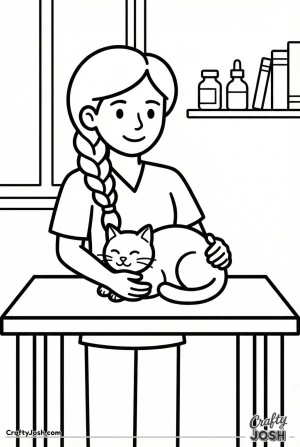 Vet with cat