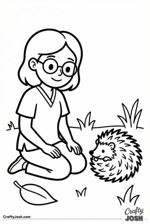 Vet with hedgehog