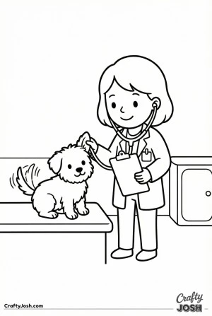 Veterinarian giving pet checkup
