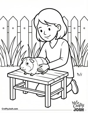 Veterinarian with short hair checking guinea pig
