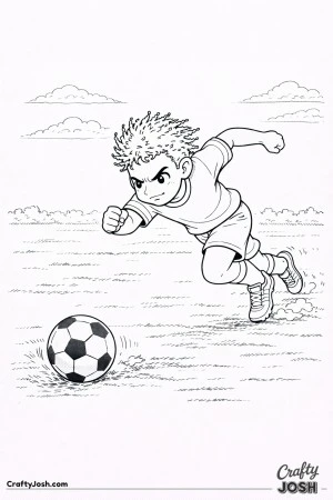 A youth soccer player explodes into a run from a standing start