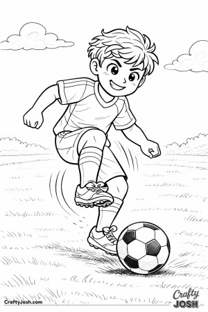 A young youth soccer player is shown performing a quick toe tap on the ball