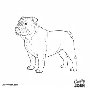 Adult english bulldog standing