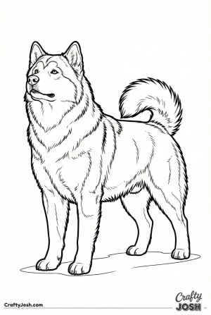 Alert standing malamute